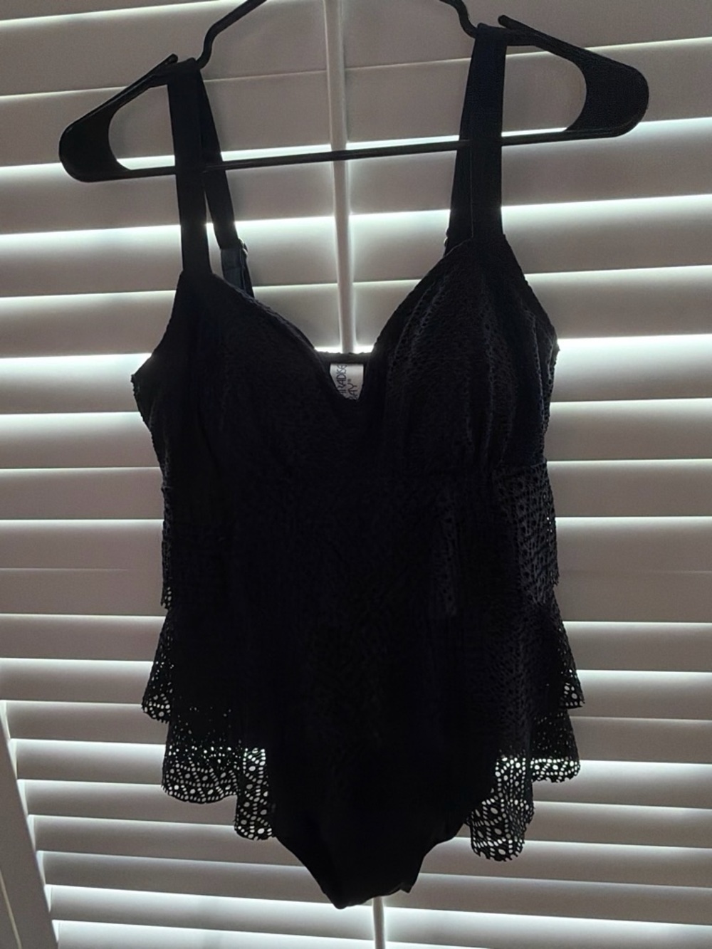 Black Lace Peplum Tank Top
